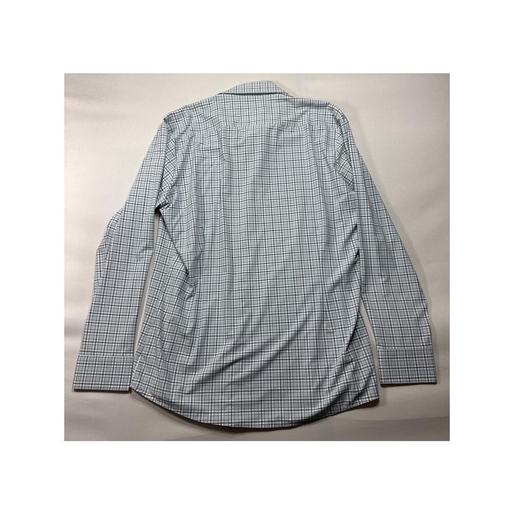 Mizzen+Main Men's Long Sleeve Blue Plaid Button Up Dress Shirt - Size XL Trim - Picture 2 of 4